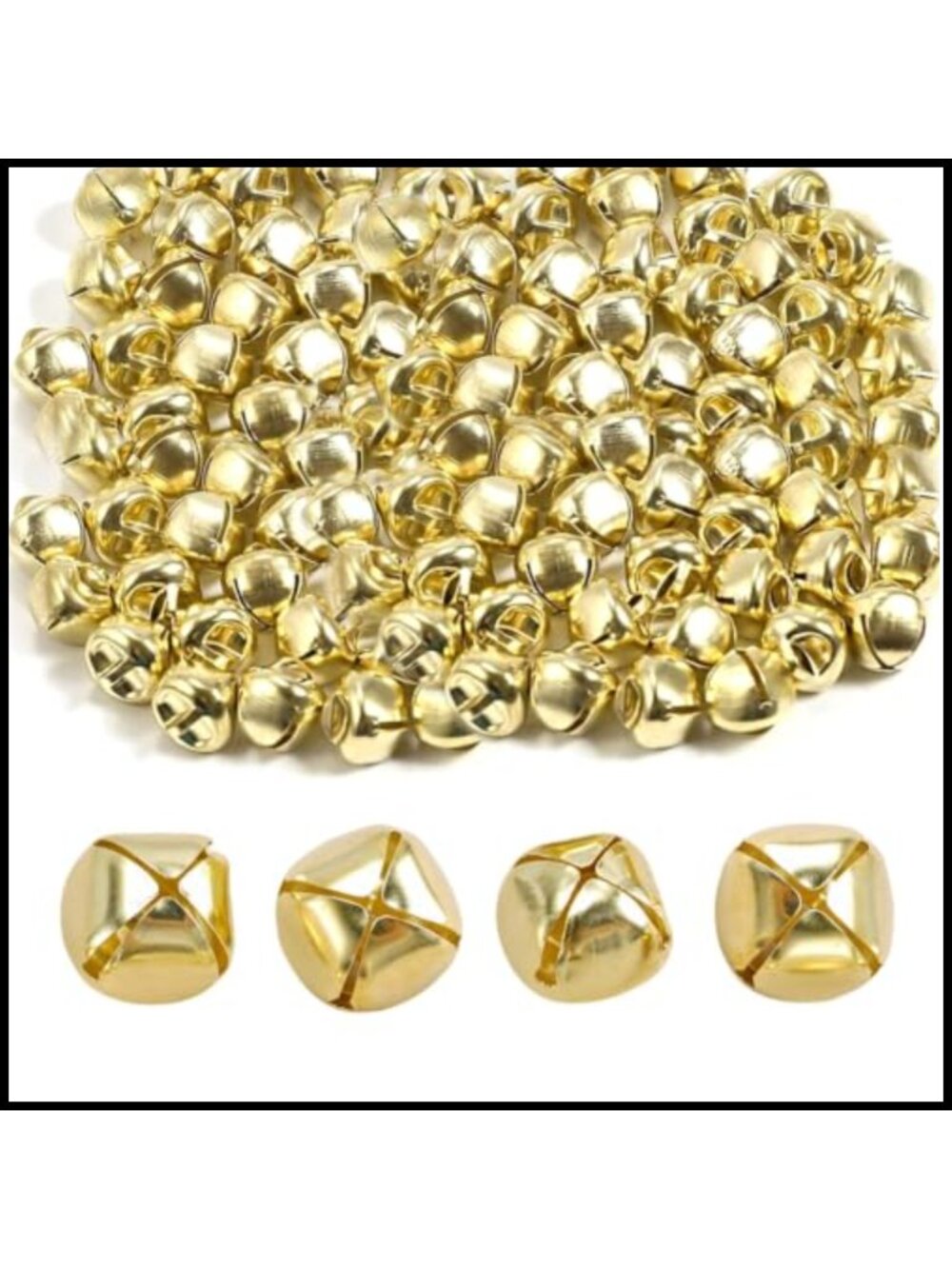 Jingle Bells Craft 0.47 inch 200 Pcs Party Christmas Decoration Metal